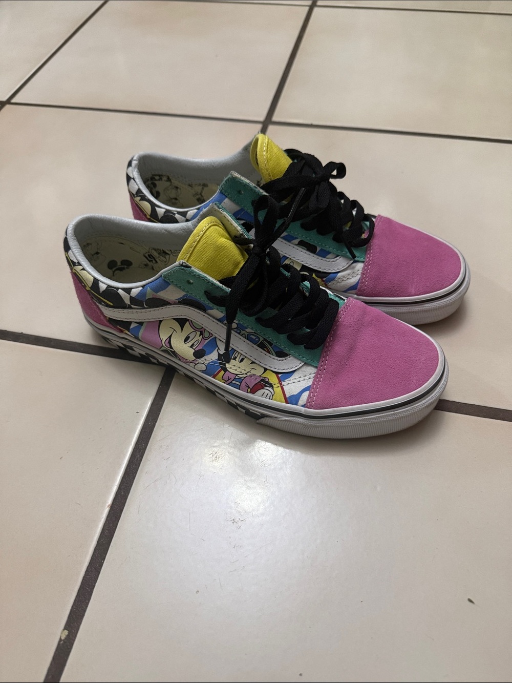 Kids Colorblock Skate Sneakers - Pink, Yellow & Teal